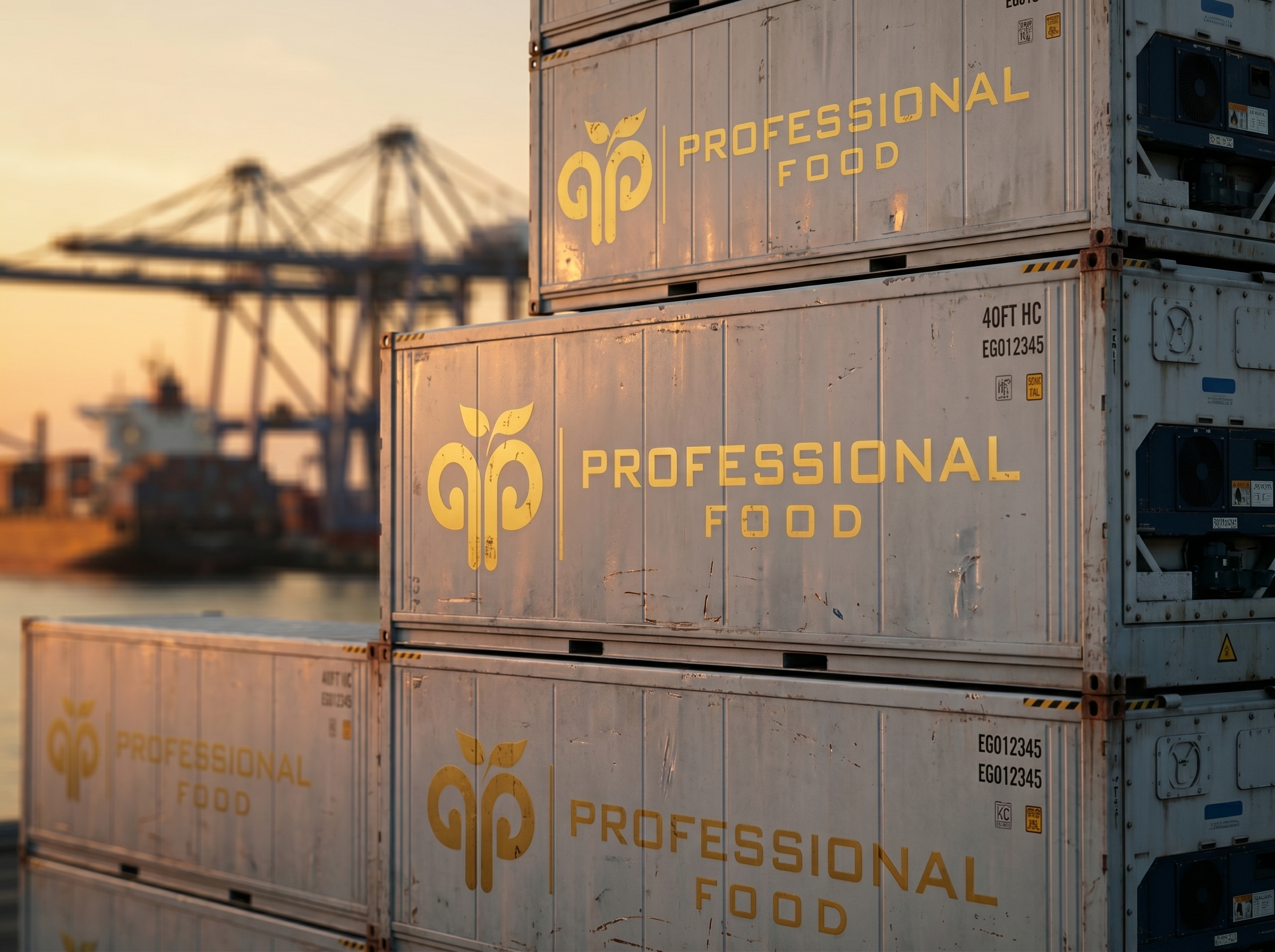 Export containers prepared for international shipment